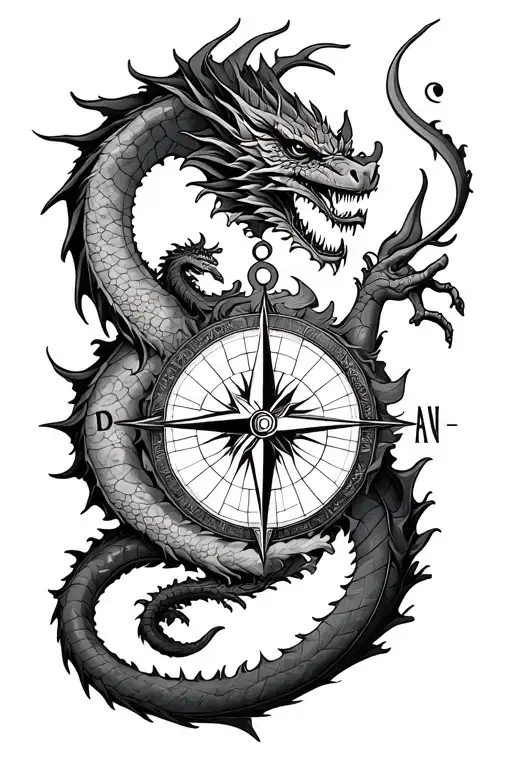 Dragon Around Arm Compass World Map
