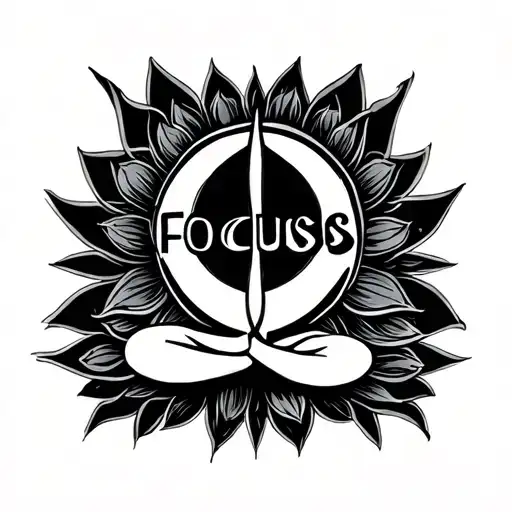 The Word Focus Under A Meditation Symbol