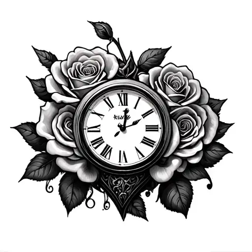 Rosses And Heart Clock