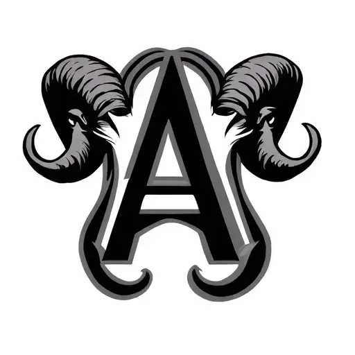 Letter 'A' And Aries Symbol