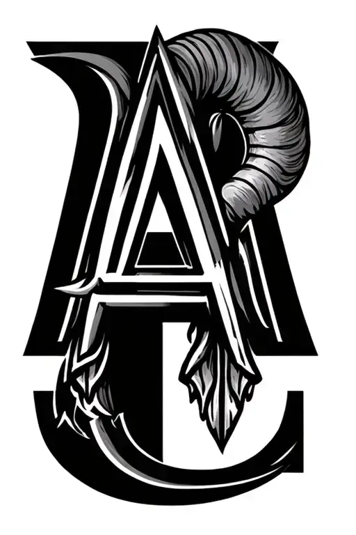 Letter 'A' And Aries Symbol