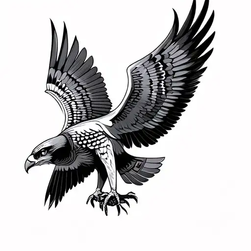 Egyptian Falcon Open Wing