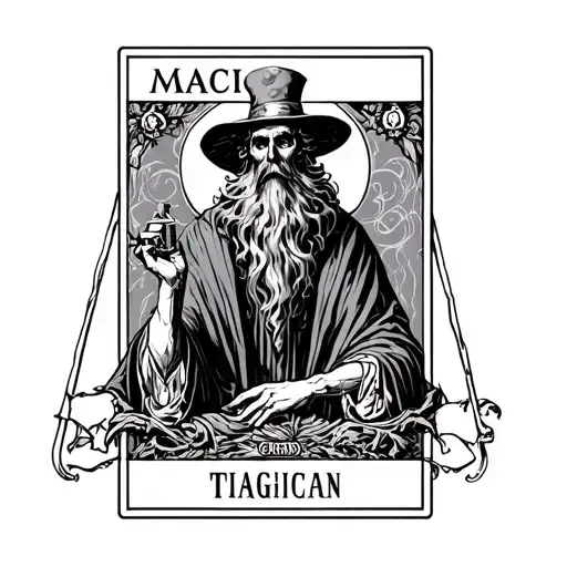 The Magician Tarot Card Using Elements And No People