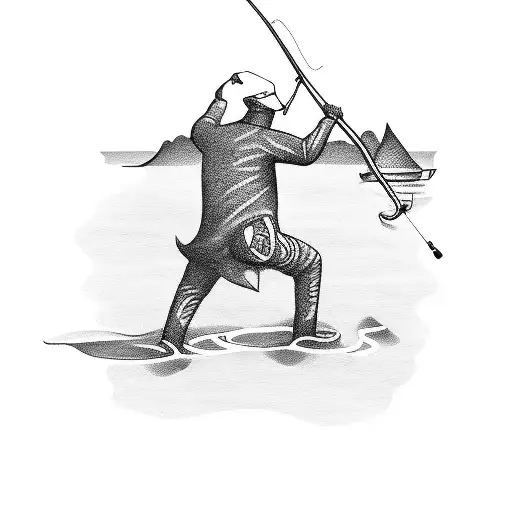 Man Fishing From The Moon