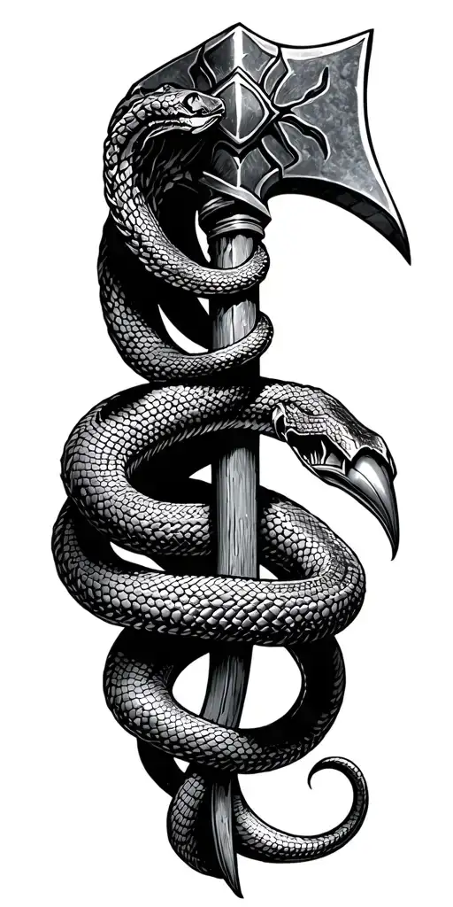 Snake Around The Hammer Of Thor