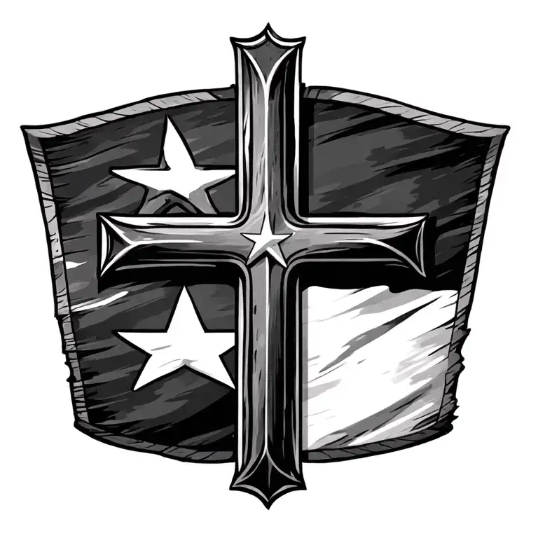 Cross And Texas Flag