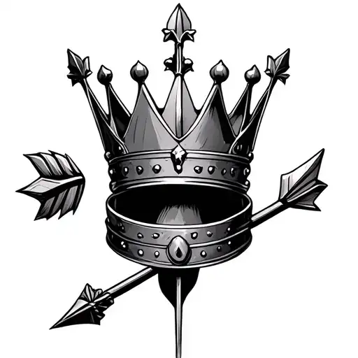 A Crown With An Arrow Going From It