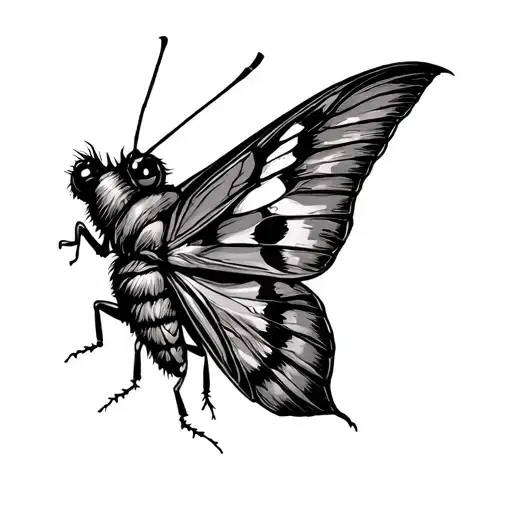 Tattered Wings Moth Perched