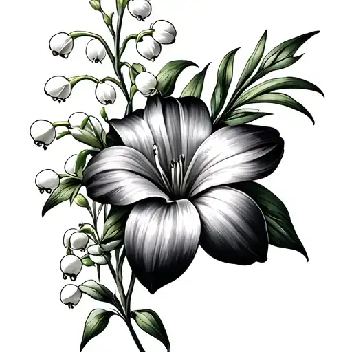 Cosmos Flower And Lily Of The Valley Flower