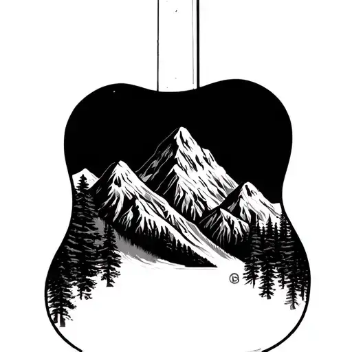 Adirondack Mountain Range In The Shape Of A Guitar