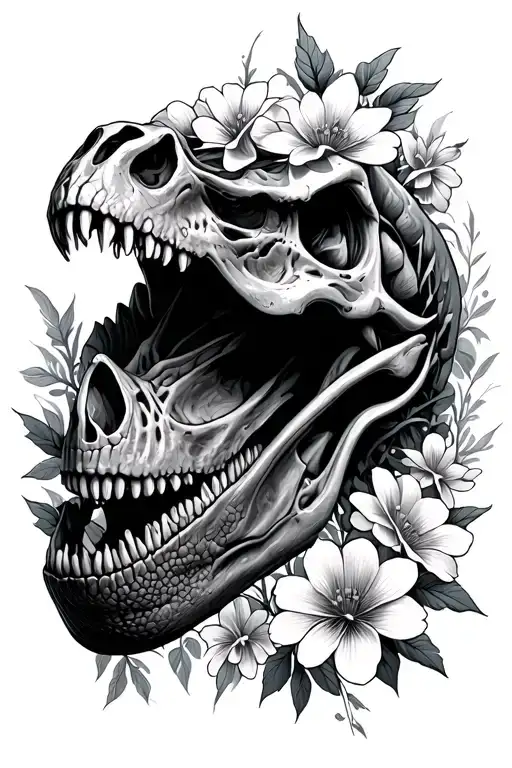 Trex Skull Flowers Growing