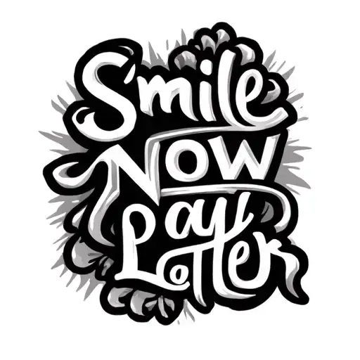 Smile Now Pay Later Chicano Lettering