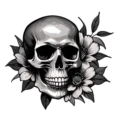 Skull And Flower