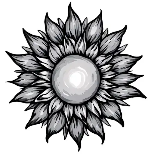 A Sun Tattoo Which Looks Like Flower