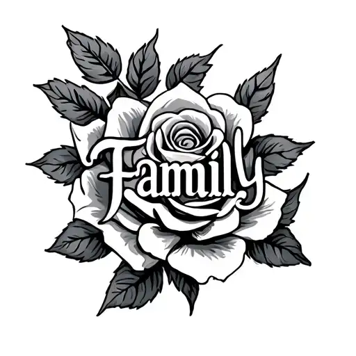 Roses With The Word Family In The Middle