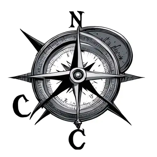 Compass With The Letter C Around It