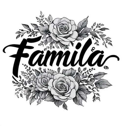 Calligraphy Style Word 'Familia'