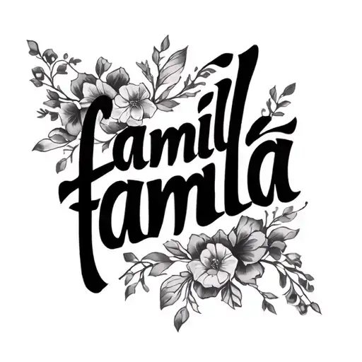 Word 'Familia' Calligraphic Style Tattoo For My Arm