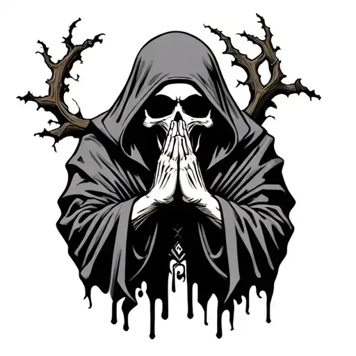 Grim Reaper Praying Hands