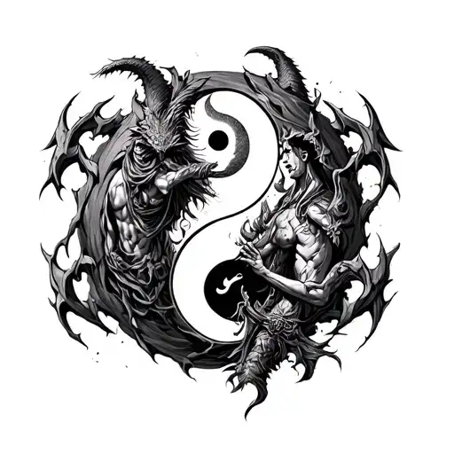 Chernobog Slavic God Battle Belobog On Yin Yang Symbol