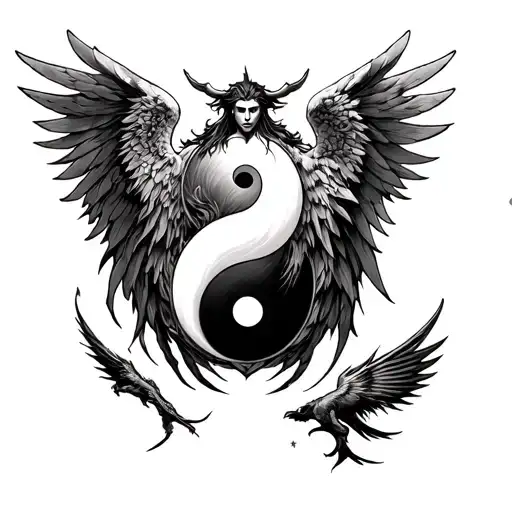 Chernobog Slavic God Flight Belobog Angel On A Yin Yang