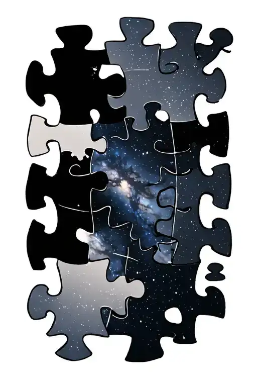 Autism Milky Way Galaxy Puzzle Pieces Forming
