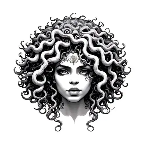 Medusa With An Afro And Grills