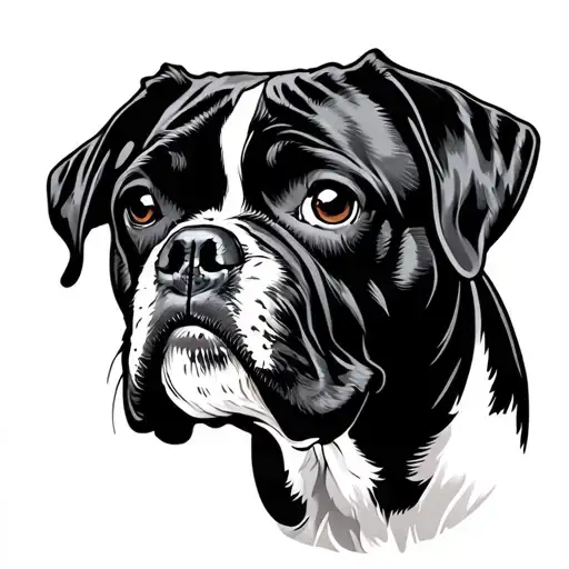 Fine Line Boxer Dog