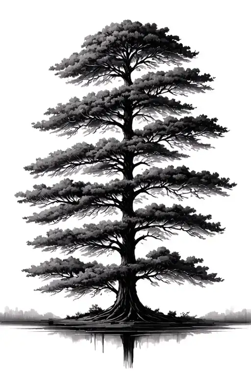 Four Trees Background Looking