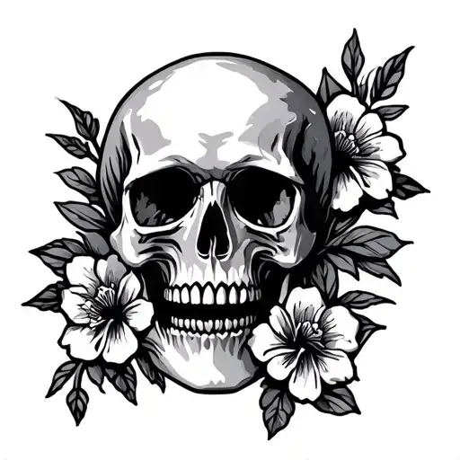 Skull And Flowers