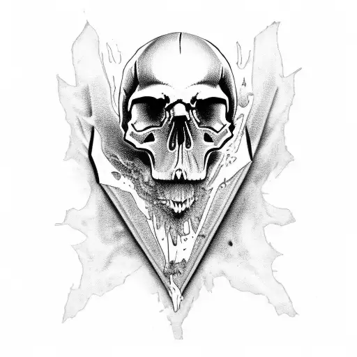 Rap Lyrics Incorporated Into A Skull Design