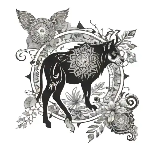 An Intricate Mandala Design Incorporating Elements Of Nature And Animals