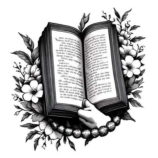 Bracelet Floral Frame Book In Hands