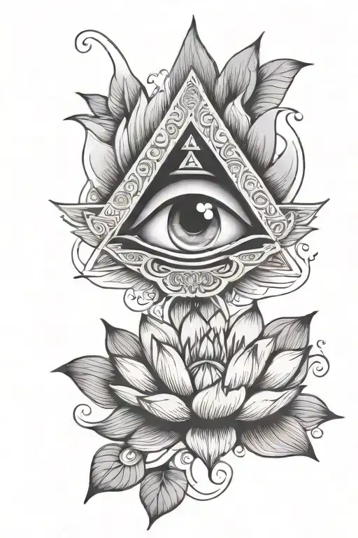 All Seeing Eye With Lotus