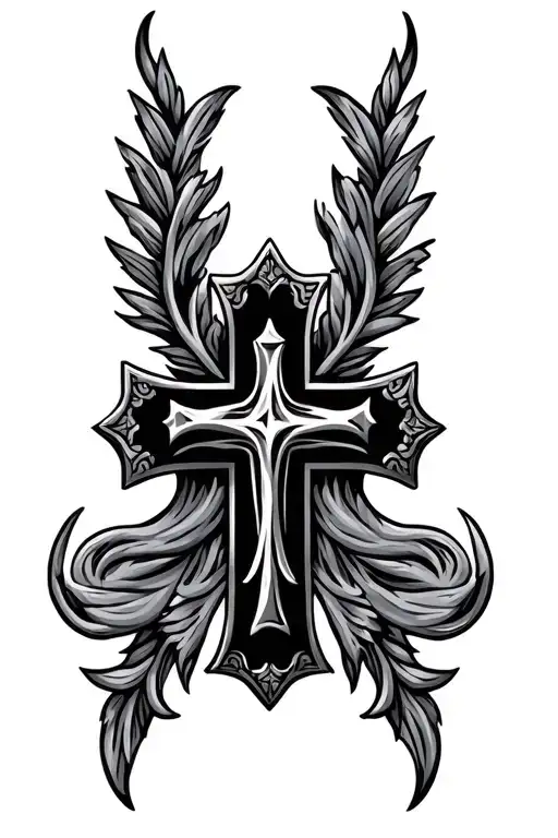 Western Leather Tooling With Cross Surrounded