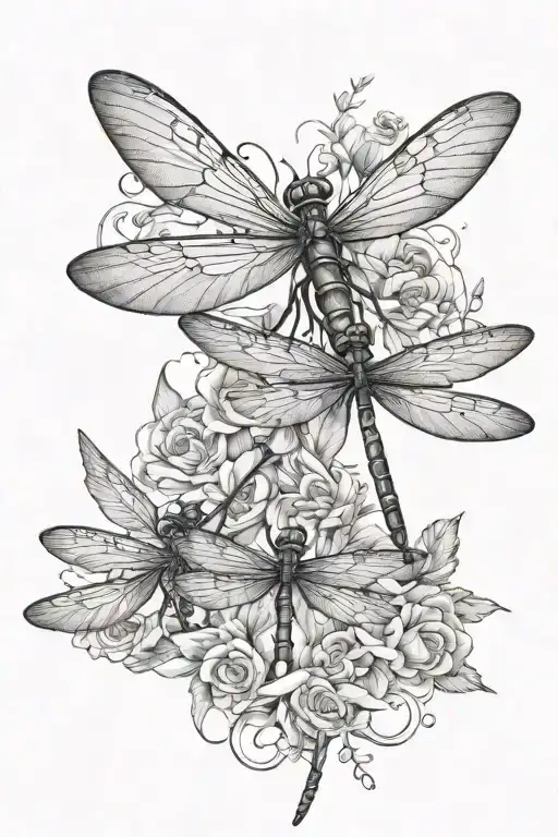 Dragonfly And Horses