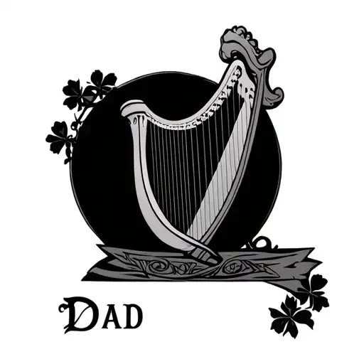Irish Harp With Dad Memorial