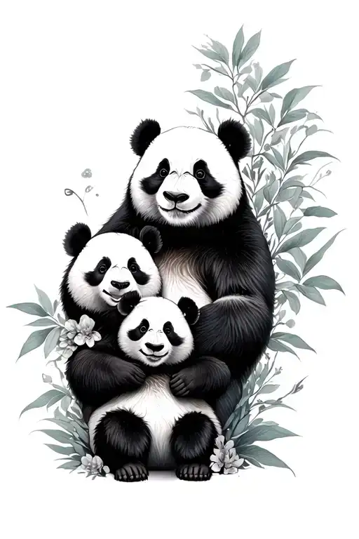 Panda Mother And Son