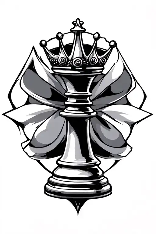 King Chess Piece Line Abstract