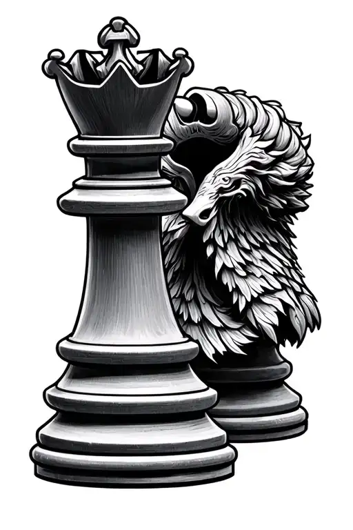 King Chess Piece Lines Connecting Various