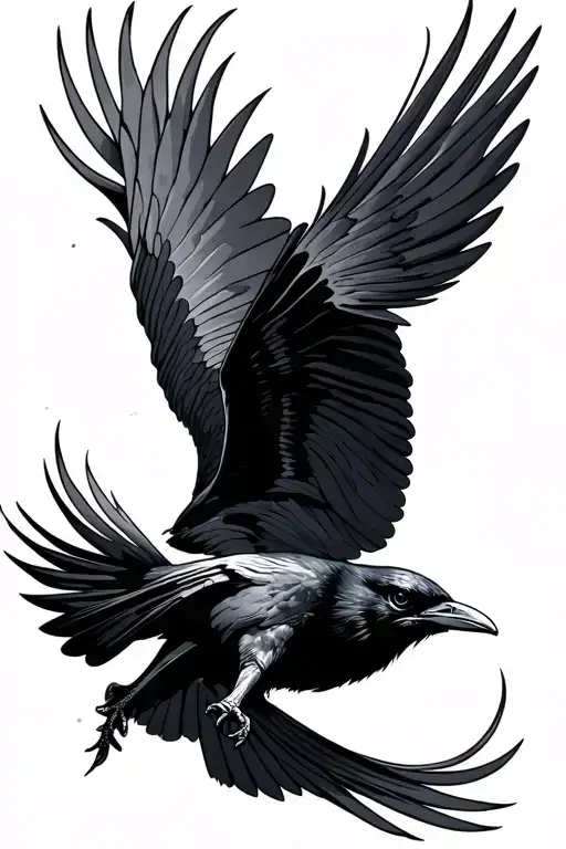 Raven Flying