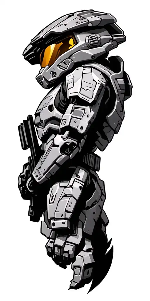 Halo Game Tattoo Design