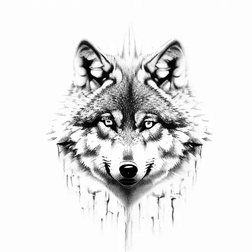 2 Wolves Black And White Representing Good And Evil