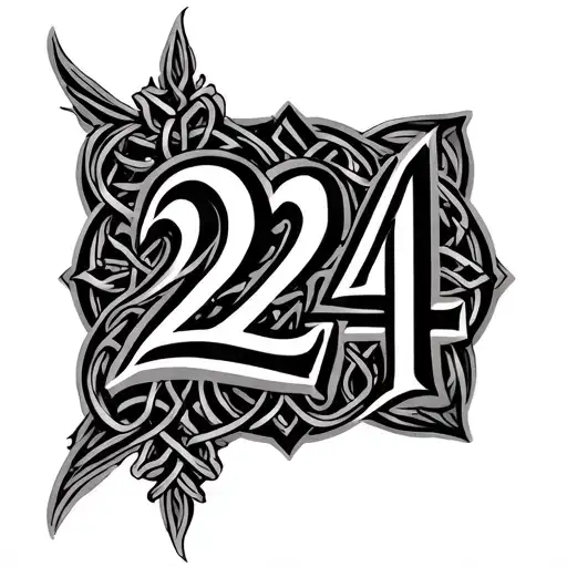 Celtic Pattern Around The Number 224
