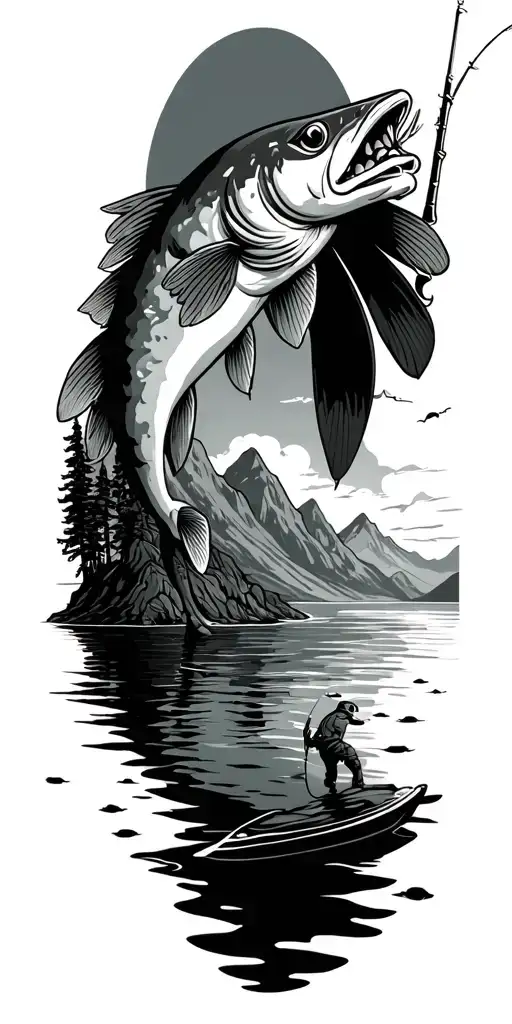 Fishing And Mountains