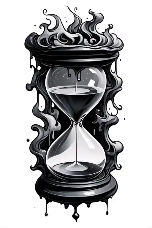 Melted Hourglass With Smoke Around It