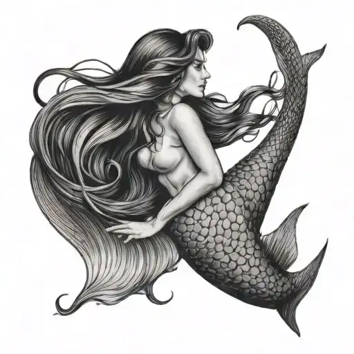 Mermaid Swimming Side Profile