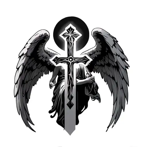 Cross And Sf Raphael Angel