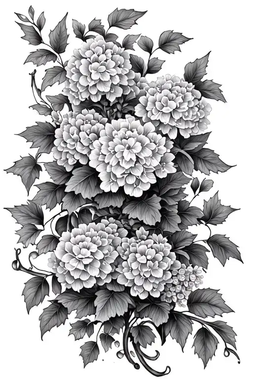 Floral Vines And Ivy And Wrapping Lilacs Intertwined