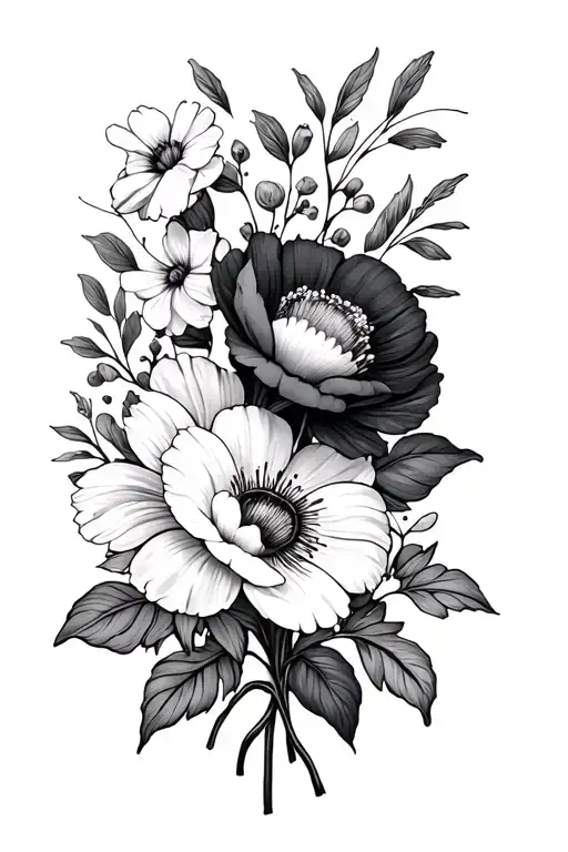 March And July Birth Flower Bouquet